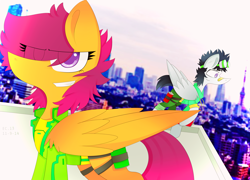 Size: 6059x4370 | Tagged: safe, artist:scootaloocuteness, derpibooru import, rumble, scootaloo, absurd resolution