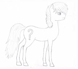 Size: 951x840 | Tagged: safe, artist:fred7162, oc, oc only, background pony, lineart, monochrome, sketch, solo, traditional art