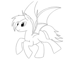 Size: 989x807 | Tagged: safe, artist:fred7162, oc, oc only, bat pony, pony, monochrome, solo