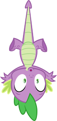 Size: 1706x3575 | Tagged: safe, artist:porygon2z, spike, dragon, simple background, solo, transparent background, upside down, vector