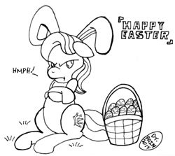 Size: 700x623 | Tagged: safe, artist:drpain, diamond tiara, easter, holiday, monochrome, solo