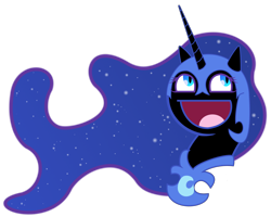 Size: 1974x1578 | Tagged: safe, artist:elcomber, nightmare moon, awesome face, simple background, solo, transparent background, vector