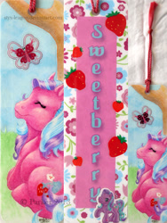 Size: 779x1036 | Tagged: safe, artist:styx-leagon, sweetberry, g3, bookmark, solo, traditional art