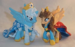 Size: 2729x1721 | Tagged: safe, artist:gryphyn-bloodheart, alicorn, pony, anna, blind bag, commission, crossover, custom, disney, elsa, frozen (movie), irl, photo, princess, toy