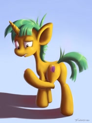 Size: 1200x1600 | Tagged: safe, artist:swaetshrit, snails, pony, unicorn, colt, freckles, horn, male, solo