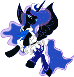 Size: 5000x5182 | Tagged: safe, artist:kamyk962, artist:kp-shadowsquirrel, nightmare moon, absurd resolution, clothes, missing accessory, nurse, simple background, smiling, solo, spread wings, stupid sexy nightmare moon, transparent background, uniform, vector