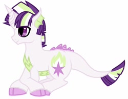 Size: 1037x800 | Tagged: safe, artist:unoriginai, oc, oc only, oc:prince supernova, dracony, hybrid, pony, interspecies offspring, male, offspring, parent:spike, parent:twilight sparkle, parents:twispike, stallion