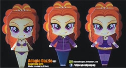 Size: 2325x1251 | Tagged: safe, artist:eljoeydesigns, adagio dazzle, equestria girls, rainbow rocks, alternate costumes, belly button, bikini, blushing, cleavage, clothes, dressup, female, papercraft, swimsuit, the dazzlings