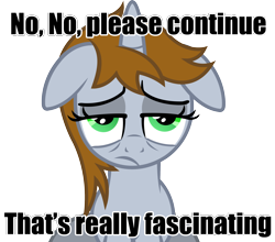 Size: 2386x2103 | Tagged: safe, artist:outlawedtofu, oc, oc only, oc:littlepip, pony, unicorn, fallout equestria, caption, fanfic, fanfic art, female, floppy ears, horn, mare, reaction image, simple background, solo, teeth, transparent background, vector