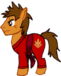 Size: 400x495 | Tagged: safe, artist:skybard, earth pony, pony, kai smith, lego, male, ninjago, ponified, solo