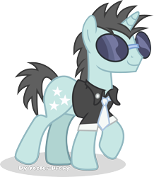 Size: 2620x3003 | Tagged: safe, artist:vector-brony, neon lights, rising star, clothes, necktie, shirt, simple background, sunglasses, transparent background, vector