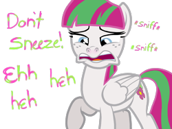 Size: 2048x1536 | Tagged: safe, artist:proponypal, blossomforth, fetish, nostril flare, nostrils, pre sneeze, sneezing, sneezing fetish, solo