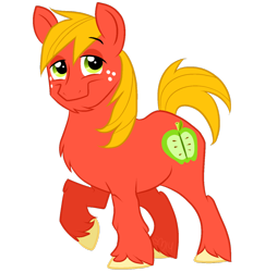 Size: 1024x1103 | Tagged: safe, artist:rawritron, big macintosh, earth pony, pony, fluffy, male, missing accessory, solo, stallion