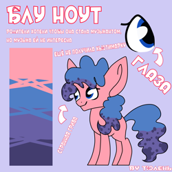Size: 4500x4500 | Tagged: safe, artist:jandi-seal, oc, oc only, oc:blue note, earth pony, pony, absurd resolution, gradient mane, reference sheet, russian, solo