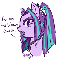 Size: 600x600 | Tagged: safe, artist:samonferrari, aria blaze, equestria girls, rainbow rocks, ponified, solo, tsundaria, tsundere