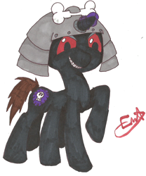 Size: 992x1195 | Tagged: safe, artist:studio-ema, original species, garmadon, lego, magic, ninjago, ponified, solo, traditional art