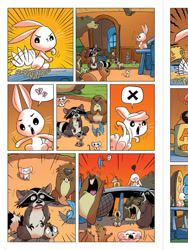 Size: 720x960 | Tagged: safe, idw, angel bunny, harry, bear, beaver, bird, chipmunk, mouse, rabbit, raccoon, squirrel, spoiler:comic, spoiler:comic23, comic, fluttershy's cottage, idw advertisement, preview
