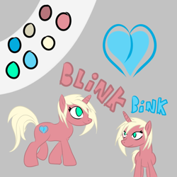 Size: 1000x1000 | Tagged: safe, artist:blinkbink, oc, oc only, oc:blink bink, pony, reference sheet