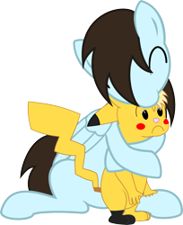 Size: 4085x5000 | Tagged: safe, artist:mayde-m, oc, oc only, oc:mayde, absurd resolution, hug, pikapetey, simple background, transparent background