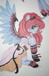 Size: 1826x2808 | Tagged: safe, artist:kyuu-vixen-cosplay, oc, oc only, alicorn, pony, alicorn oc, solo, traditional art