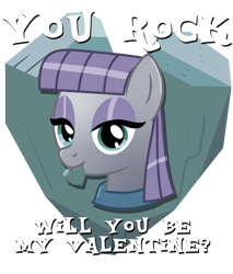 Size: 1200x1407 | Tagged: safe, artist:ii-art, maud pie, boulder, heart, rock, solo, valentine, valentine's day