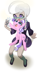 Size: 700x1200 | Tagged: safe, artist:quizia, diamond tiara, silver spoon, equestria girls, adorabullies, blushing, colored pupils, cute, diamondbetes, equestria girls-ified, female, filly, open mouth, quizia is trying to murder us, silverbetes, sitting, smiling