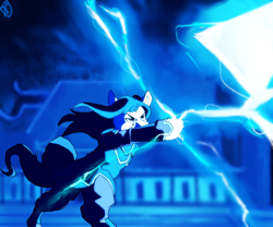 Size: 1200x1000 | Tagged: safe, artist:drawerproyeah, avatar the last airbender, azula, lightning, ponified, solo