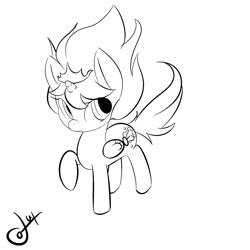 Size: 1000x1000 | Tagged: safe, artist:tentacuddles, oc, oc only, alicorn, pony, alicorn oc, monochrome, solo