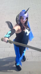 Size: 400x720 | Tagged: safe, artist:baggy666, nightmare moon, human, cosplay, irl, irl human, photo, solo