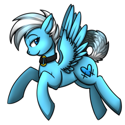 Size: 720x720 | Tagged: safe, artist:deyogee, oc, oc only, oc:deyogee, pegasus, pony, collar, solo