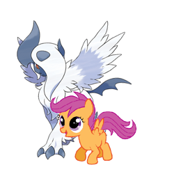 Size: 512x512 | Tagged: safe, derpibooru import, scootaloo, absol, mega absol, pokémon