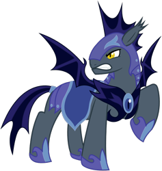 Size: 766x809 | Tagged: safe, artist:totallynotabronyfim, bat pony, pony, angry, armor, fangs, night guard, solo