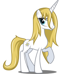 Size: 4461x5584 | Tagged: safe, artist:tsabak, prince blueblood, princess bluebelle, absurd resolution, bedroom eyes, looking at you, raised hoof, rule 63, smiling, solo, wet mane