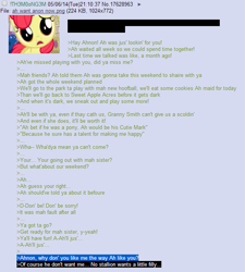 Size: 601x667 | Tagged: safe, apple bloom, /mlp/, 4chan, anon in equestria, greentext, rejection, rejection is magic, sad, text