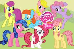 Size: 1200x800 | Tagged: safe, artist:aquaticneon, bon bon (g1), bright eyes, clover (g1), melody, patch (g1), starlight (g1), sweetheart, g1, my little pony tales, g1 to g4, generation leap