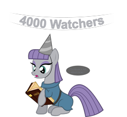 Size: 2966x2739 | Tagged: safe, artist:zacatron94, maud pie, book, fifty shades of grey, hat, high res, milestone, party hat, simple background, solo, transparent background, vector