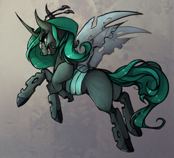 Size: 2200x2000 | Tagged: safe, artist:casynuf, oc, oc only, changeling, green changeling, solo