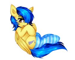 Size: 1280x1024 | Tagged: safe, artist:twigileia, oc, oc only, oc:silvia, pegasus, pony, clothes, ear fluff, socks, solo, striped socks