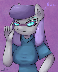 Size: 1024x1280 | Tagged: safe, artist:wolfy-pony, maud pie, anthro, breasts, clothes, female, glasses, maud pies, short-sleeved sweater, solo, sweater