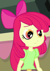 Size: 198x282 | Tagged: safe, edit, edited screencap, screencap, apple bloom, equestria girls, animation error, creepy, inverted eyes