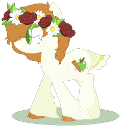 Size: 347x366 | Tagged: safe, artist:britiish, oc, oc only, earth pony, pony, adoptable, base used, floral head wreath, solo