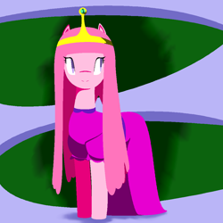 Size: 1000x1000 | Tagged: safe, artist:jun, adventure time, pixiv, ponified, princess bubblegum, solo