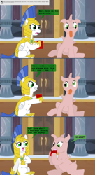 Size: 1226x2260 | Tagged: safe, artist:hakar-kerarmor, oc, oc:arrowhead, oc:butters, oc:sir reginald butterscop pendragon iv jr., alicorn, pony, alicorn oc, ask four inept guardponies, royal guard