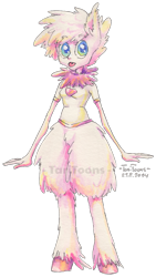 Size: 565x1000 | Tagged: safe, artist:taritoons, oc, oc only, oc:fluffle puff, anthro, unguligrade anthro, ambiguous facial structure, cute, simple background, skinny, tongue out, transparent background