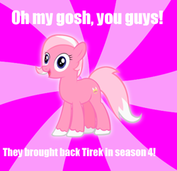 Size: 499x483 | Tagged: safe, lord tirek, twilight's kingdom, exploitable meme, image macro, meme, slowpoke, slowpoke (pokémon), slowpony