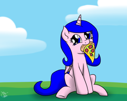 Size: 1280x1024 | Tagged: safe, artist:elzielai, oc, oc only, alicorn, pony, alicorn oc, pizza, solo