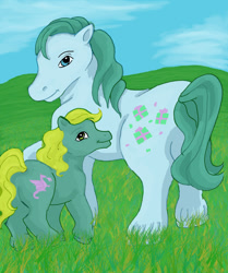 Size: 800x959 | Tagged: safe, artist:sailortwilight, derpibooru import, g1, baby ribbs, daddy sweet celebrations