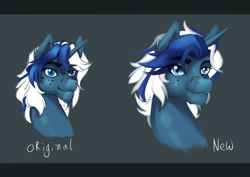 Size: 2200x1560 | Tagged: safe, artist:anightlypony, oc, oc only, oc:nightly, bust, haircut, mane, solo