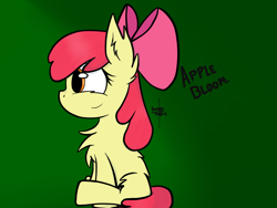 Size: 960x720 | Tagged: safe, artist:honeyheart23, apple bloom, earth pony, pony, female, filly, gradient background, solo