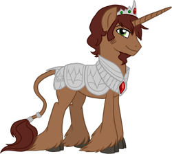 Size: 900x808 | Tagged: safe, artist:tambelon, oc, oc only, classical unicorn, cloven hooves, leonine tail, royalty, solo, unshorn fetlocks